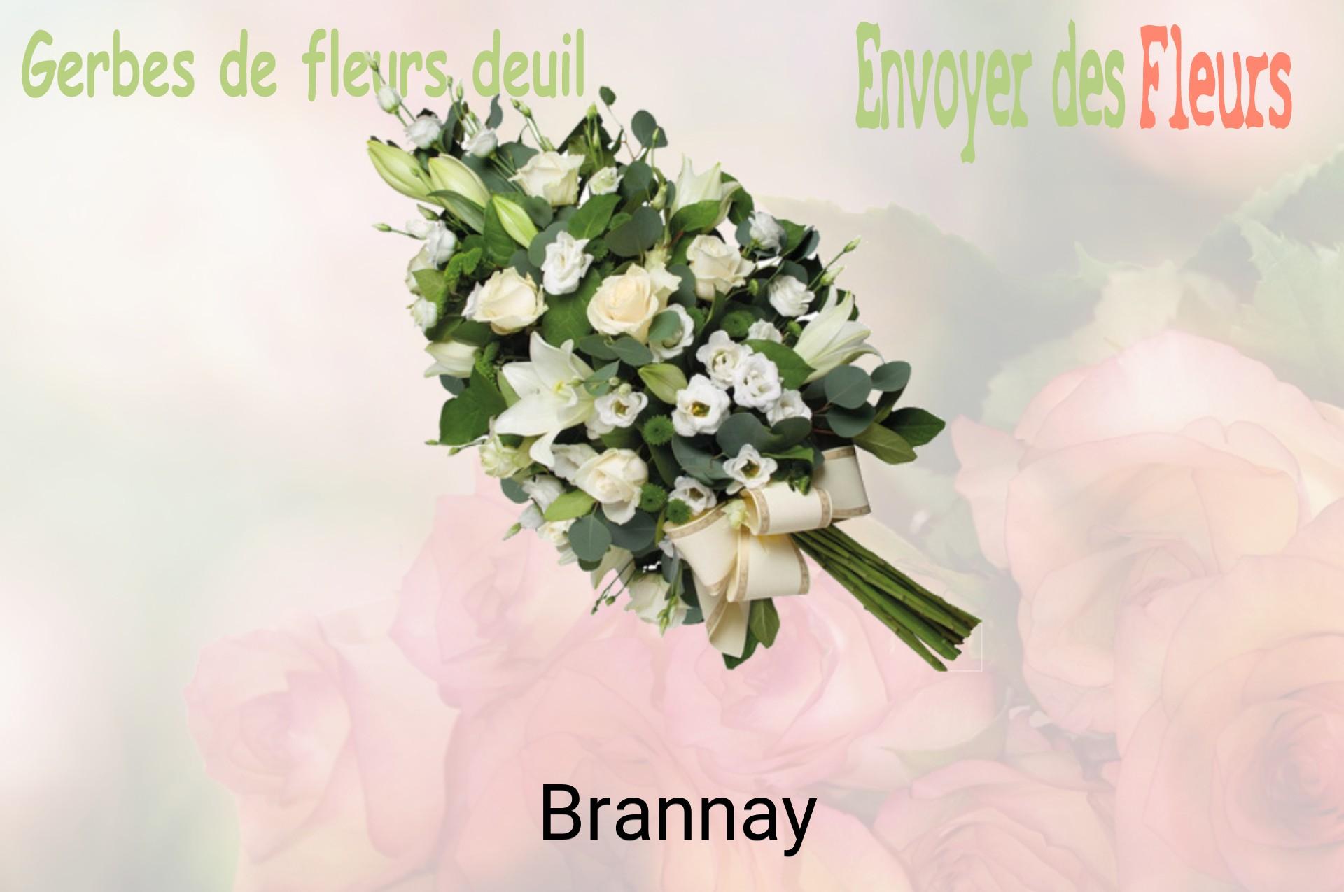 Gerbe de fleurs de deuil livrée à Brannay